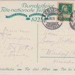 Schweiz - Bundesfeier 1928 Sonderganzsache + Zusatz Zürich - Wiesdorf 1.8.28