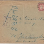 Bayern - 10 Pfg. Wappen Brief n. USA Direkter Weg Sonderporto Pirmasens 1910 n.
