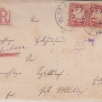 Bayern - 2x10+5 Pfg. Wappen Einschreibebrief/Landbezirk Vilsbiburg 1889 n.