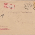 Bayern - 40 Pfg Wappen Einschreibebrief (2.Gew.st.) Birnbach - Regensbnurg 1909