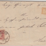 Bayern - 10+20 Pfg Wappen weite Welle Einschreibebrief Nürnberg - Hersbruck 1877