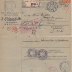 Bayern - 2 M. + 2x20 Pfg Wappen Paketkarte (3 Pkte.) i.d. SCHWEIZ Fürth 3 - 1902