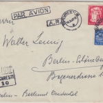 Rumänien - 3,20+2x1 L. Freimarken Luftpost Einschreiben Rückschein Bukarest 1962