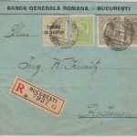Rumänien - Bukarest 1916 Einschreibebrief m. Zwangszuschlag n. Bustenari