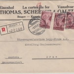 Rumänien - 3x6 L. Volkszählung Einschreibebrief n. ÖSTERREICH Brasov - Graz 1931