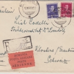 Rumänien - 50 L. u.a. König Michael Luftpost Einschreibebrief i.d. SCHWEIZ 1941