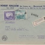 Rumänien - 39 L. Kloster Rughi u.a. Einschreibebrief i.d. SCHWEIZ Bukarest 1942