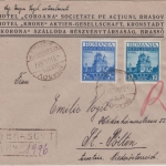 Rumänien - 10+7,50 L. Kleine Entente Einschreibebrief n. ÖSTERREICH Brasov 1937