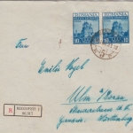 Rumänien - 2x10 L. Kleine Entente Einschreibebrief Bukarest - Ulm 1937