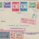 Ungarn - 40 f. Flugpostmarke u.a. Luftpost Einschreibebrief Budapest 1933 n.