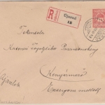 Ungarn/Rumänien - 10 f. Ganzsache + Zusatz Einschreibebrief Ujarad - (?) 1918