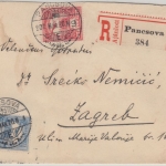 Ungarn/Serbien - 10+25 f. Turul Einschreibebrief Pancsova - Zagreb 1907