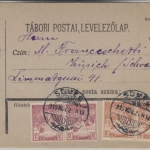 Ungarn/Rumänien - 2+3 f. Schnitte je Paar Karte i.d. SCHWEIZ Sümeg - Zürich 1919
