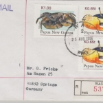 Papua New Guinea - Wau 23.8.96 Luftpost Einschreibebrief Krabben