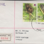 Papua New Guinea - Dogura 1.5.95 Einschreibebrief Tree Kangaroo ex Block