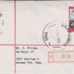 Papua New Guinea - Ukarumpa 7.8.91 Einschreibebrief Segelschiff