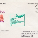 Malaysia - Lufthansa Erstflug FFM Melbourne 1980 Etappe Kualalumpur Melbourne