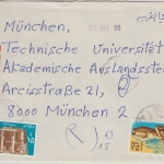 Ägypten/UAR - 15+25 P. Freimarken "Einschreiben aus dem Ausland" n. München 1986