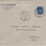 Ägypten - 15 M König Fuad Brief n. FRANKREICH Cairo - Villefranche s. Saone 1930