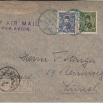 Ägypten - 20+17 M. König Fuad Luftpostbrief i.d. SCHWEIZ Alexandria Zürich 1948