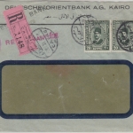 Ägypten - 2x20 M. König Fuad Einschreibebrief i.d. SCHWEIZ Cairo - Luzern 1931