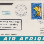 Cameroun - Air Afrique Firstflight Douala - Genf 1969
