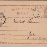 DR - Katscher 1874 K1 1/2 Gr. Brustschild Ganzsache n. ÖSTERREICH