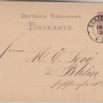 DR - Striegau 1876 nachv. preuss K2 5 Pfg. Ganzsache n. Berlin