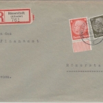 DR - 30+8 Pfg. Hindenburg Ortsbrief Einschreiben Römerstadt (Altvater) 1939