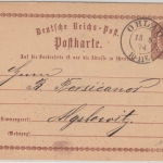 DR - Ohlau 1874 K2 1/2 Gr. Brustschild Ganzsache n. Myslowitz