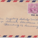 Liberia - 25 C. Wiederaufbau Luftpostbrief Monrovia - Hamburg 1953 (?)