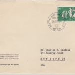 Schweiz - 10 Rp. Pro Patria Trüllpolka Drucksache n. USA Bern - New York 1951