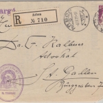 Schweiz - 40 Rp. sitz. Helvetia Einschreibebrief Arbon - St. Gallen 1929