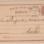DR - Jnowraclaw 1874 K1 1/2 Gr. Brustschild Ganzsache n. Mainz