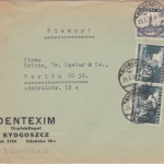 Polen - 2x25+5 Gr. Sehenswürdigkeiten Firmenbrief Bydgoszcz Bromberg Berlin 1937