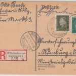 DR - 8+30 Pfg. Ebert Einschreibenpostkarte Wilhelmshaven-Rüstringen 1931 n.