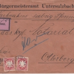 Bayern - 2x10 Pfg. Wappen Nachnahmebrief Olsbrücken - Otterberg 1903