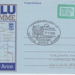 Tuvalu - 30 C. Aerogramme Zuleitung LH Erstflug München - Kiew 1992