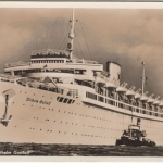 DR - K.d.F. Schiff Wilhelm Gustloff sw-Fotokarte gelaufen Hamburg München 1938