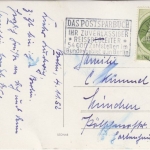 Berlin - 10 Pfg. Glocke rechts Karte Berlin SW11 - München 1952 AK Luftbrücke