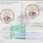 Francaise Antarctiques - 2,30 F. Ganzsache LH-Erstflug Berlin Kopenhagen 1991