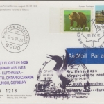 Canada - 8 C. Bildganzsache + Zusatz Lufthansa Erstflug Toronto - München 1991