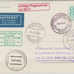 Estland - Lufthansa Erstflug Tallinn FFM Zuleitungspost Berlin Thessaloniki 1992
