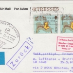 Jersey - Lufthansa Erstflug München - Dresden 1990 Zuleitungspost !!