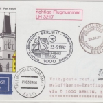 Estland - Lufthansa Erstflug Tallinn - FFM Zuleitungspost Berlin - Ronne 1992