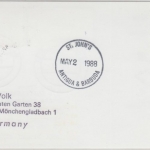 BRD - Marineschiffspost 62 S65 Sperber LH-Erstflug Zuleitung FFM St. Johns 1988