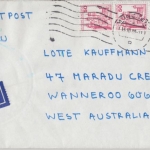 BRD - 200+3x50 Pfg B&S Luftpostbrief bis 25g n. AUSTRALIEN München Wanneroo 1980