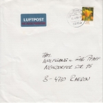 BRD - 200 C. Blumen Luftpostbrief Kompakt n. BELGIEN Augsburg - Raeren 2008