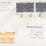 BRD 2x300 Pfg Opernhaus Bayreuth Einschreiben Einwurf Waiblingen Straubing 1998