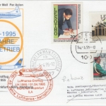 Lesotho - Lufthansa Zuleitung Erstflug München - Frankfurt ILA 1995 Schmuckkarte